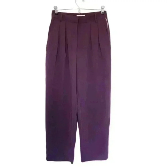 Babaton Modesto Pant Pinstripe High-waisted  Trouser Purple White Women's size 4 - Picture 2 of 12